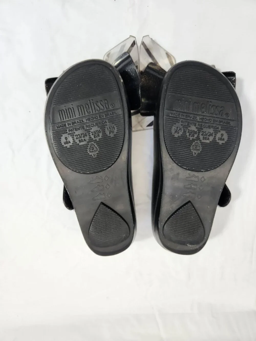 Mini Melissa Ultragirl Sweet Jelly Mary Jane Shoes Kids 9 Black Silver Bow